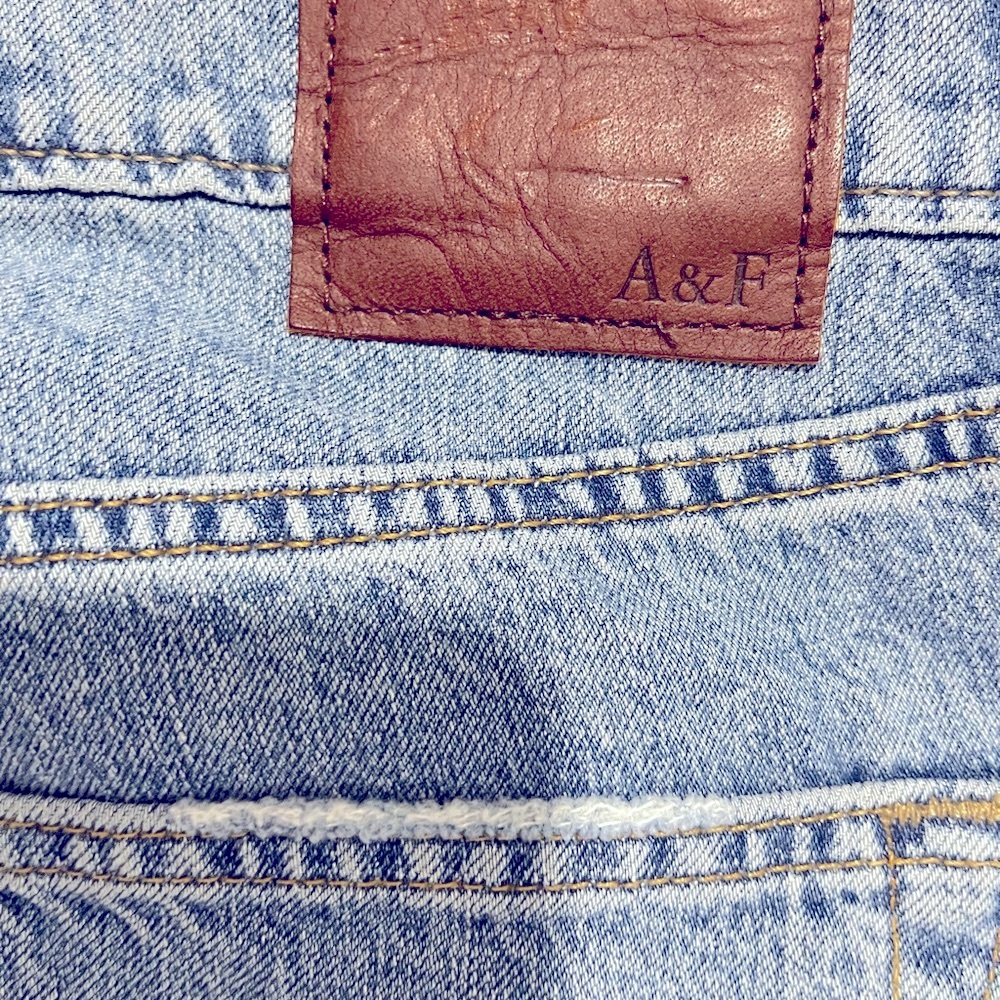 Abercrombie & Fitch Jeans Mens 29x30 Langdon Skinny Blue Stripe Straight Leg - Picture 4 of 6